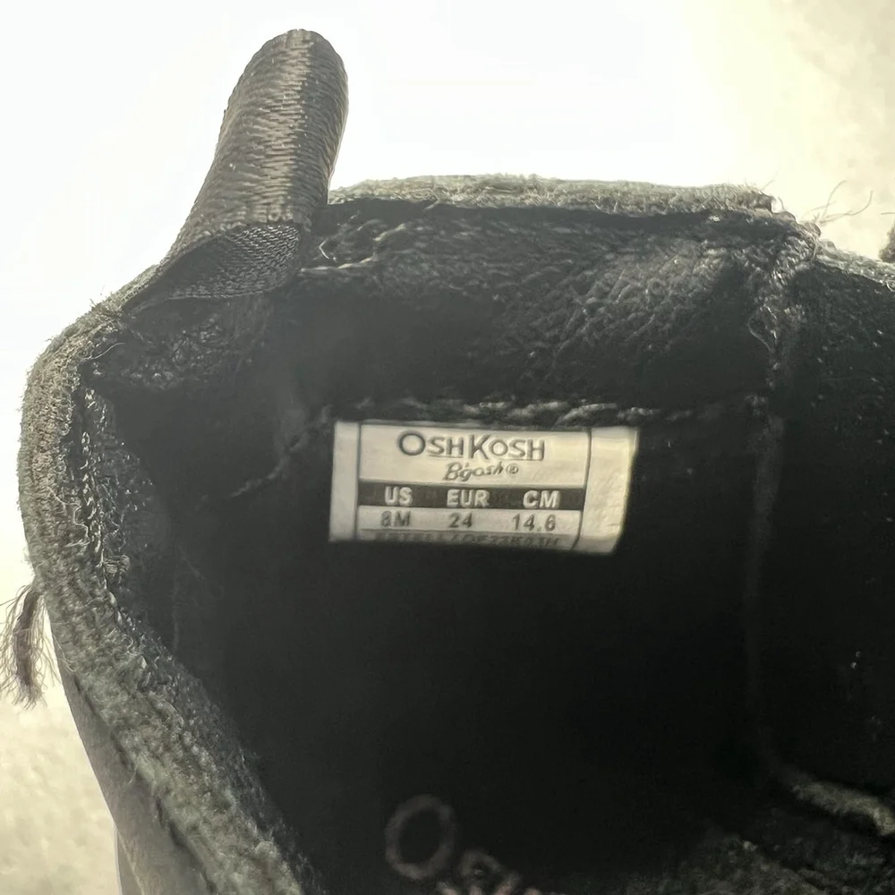 OshKosh B’Gosh Estell Toddler Girl Fashion Boots Size 8M Side Zip Black Color